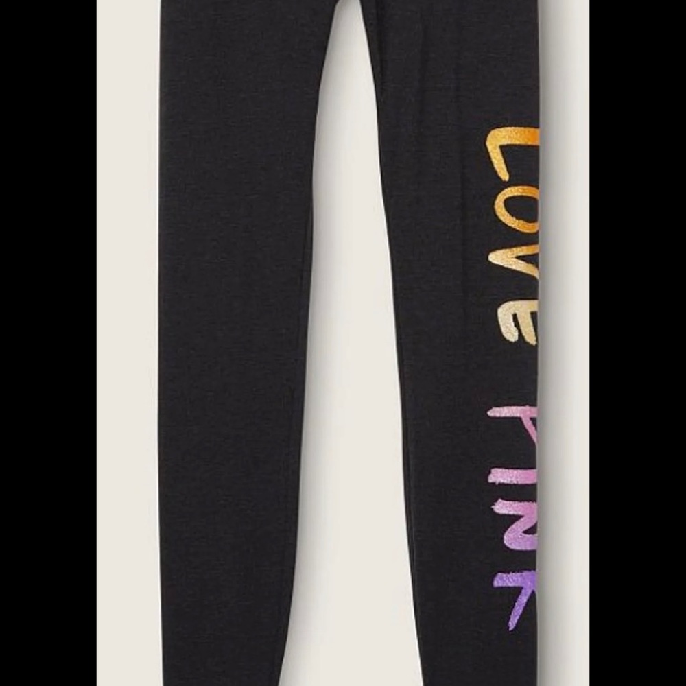 NWT PINK high waist full length cotton leggings